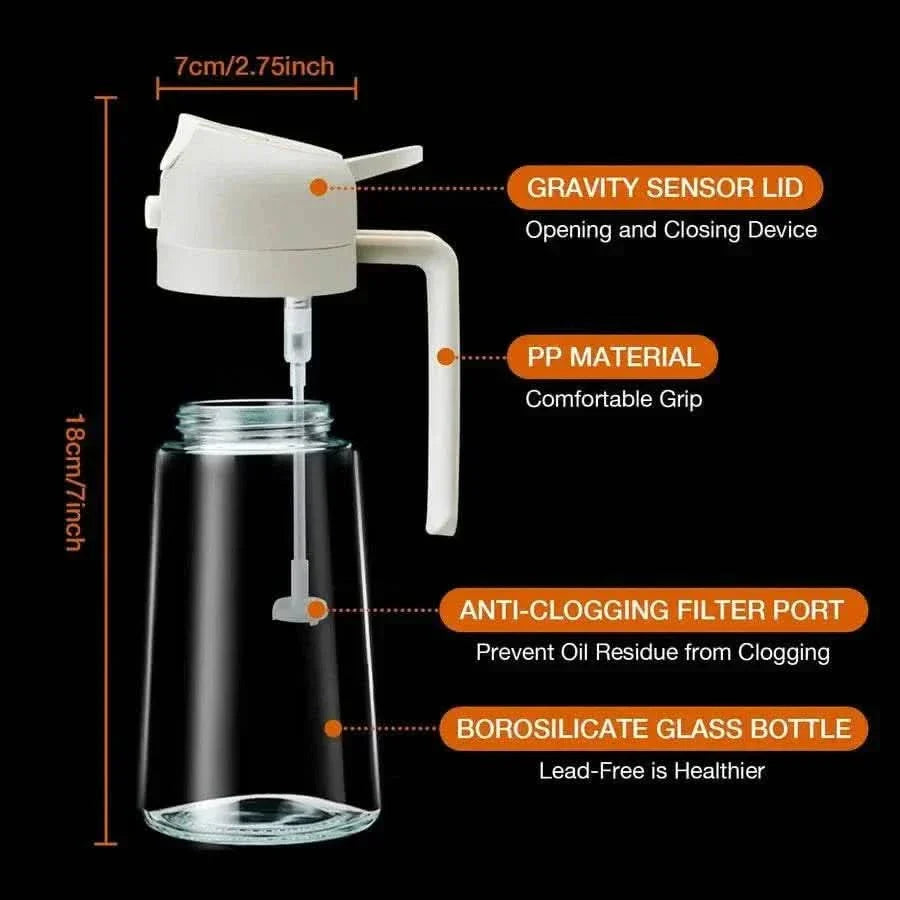 2-in-1 Glass Oil Dispenser and Sprayer - Raffa Store