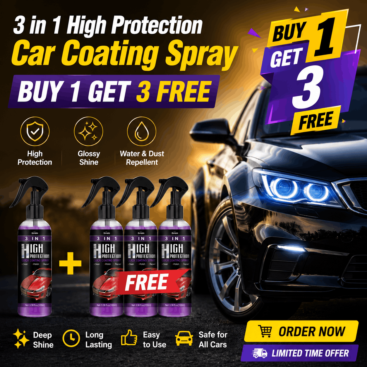 Car Coating Spray( Buy 1 Get 1 Free )