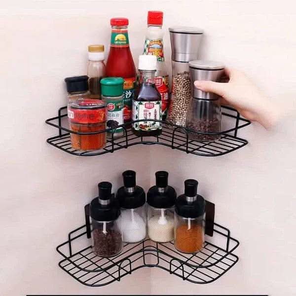 Wall Corner Rack For Bathroom & Kitchen With Hooks. - Raffa Store