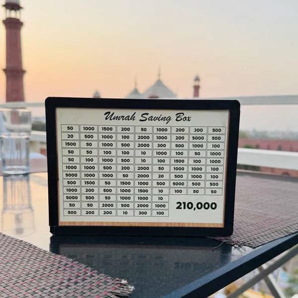 Premium Wooden Umrah Saving Box – Save Rs. 210,000 with Purpose | Ideal Islamic Gift - Raffa Store
