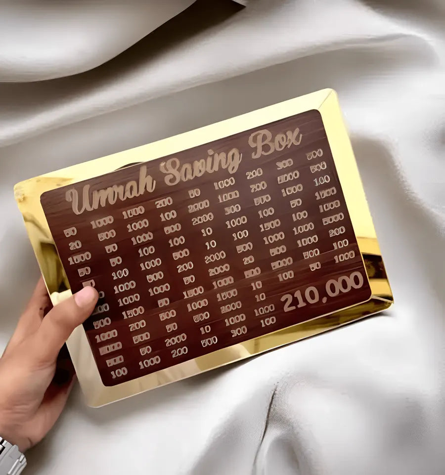 Premium Wooden Umrah Saving Box